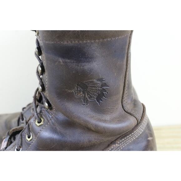 Vintage Chippewa Boots Mens 11E Brown Leather Vibram Steel Toe Work Logger 20091 main image 10